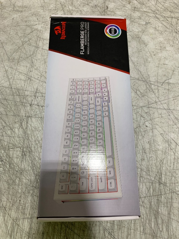 Photo 1 of Redragon K723 Wireless Mechanical Gaming Keyboard Creamy, Bluetooth/2.4G/USB-C Wired, RGB Backlit, Hot Swappable Pre-lubed Linear Switches, 96% Custom Gasket Structure for PC/Mac/PS/Xbox,White