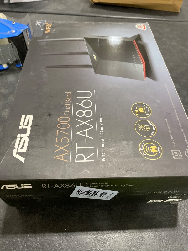 Photo 1 of ASUS RT-AX86U (AX5700) Dual Band WiFi 6 Extendable Gaming Router, 2.5G Port, Gaming Port, Mobile Game Mode, Port Forwarding, Subscription-Free Network Security, Instant Guard, VPN, AiMesh Compatible