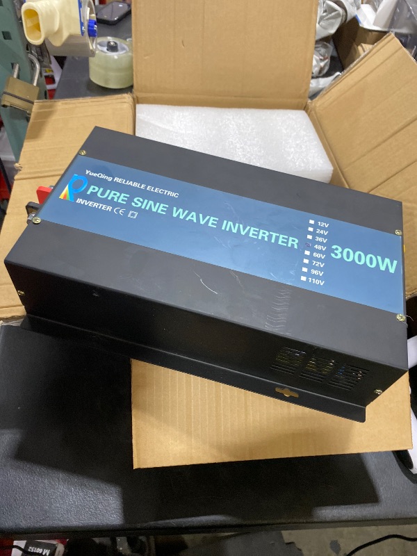 Photo 1 of WZRELB 3000W 48V (42V-60V) 120V Pure Sine Wave Power Inverter with 2 AC Outlets,Car Inverter (RBP-300048), Black