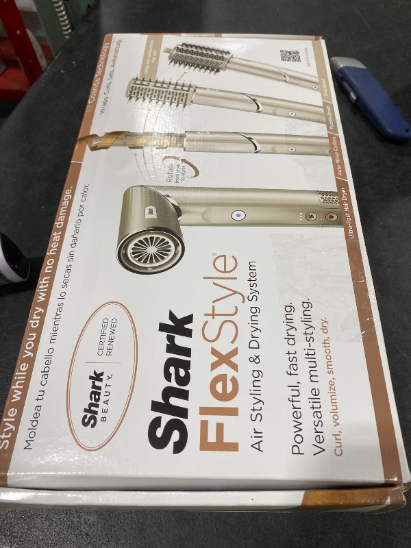 Photo 1 of Shark HD430REF (Refurbished) FlexStyle Air Styling & Drying System, Powerful Hair Dryer Brush & Multi-Styler with Auto-Wrap Curlers, Paddle Brush, Oval Brush, Concentrator Attachment, Stone (Renewed)