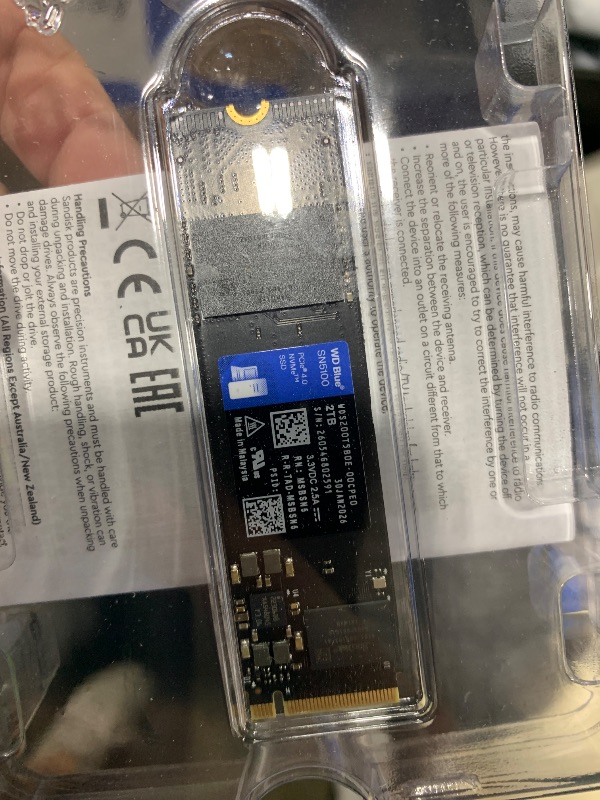 Photo 1 of WD Blue SN5100 2TB NVMe SSD - M.2 2280, PCIe Gen 4.0, Internal Solid State Drive - Read Speeds Up to 7,100MB/s, Upgrade Storage for PC/Laptops - WDS200T5B0E