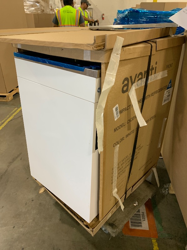 Photo 1 of Avanti CK3016 Energy Star Certified Full Compact Kitchen, Built in Kitchenette Stainless Steel Counter, Two Element Cooking Range, Refrigerator & Storage, 30-Inch, White