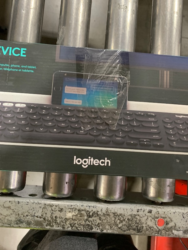 Photo 1 of Logitech K780 Multi-Device Wireless Keyboard for Computer, Phone and Tablet – Flow Cross-Computer Control Compatible - Speckles, White