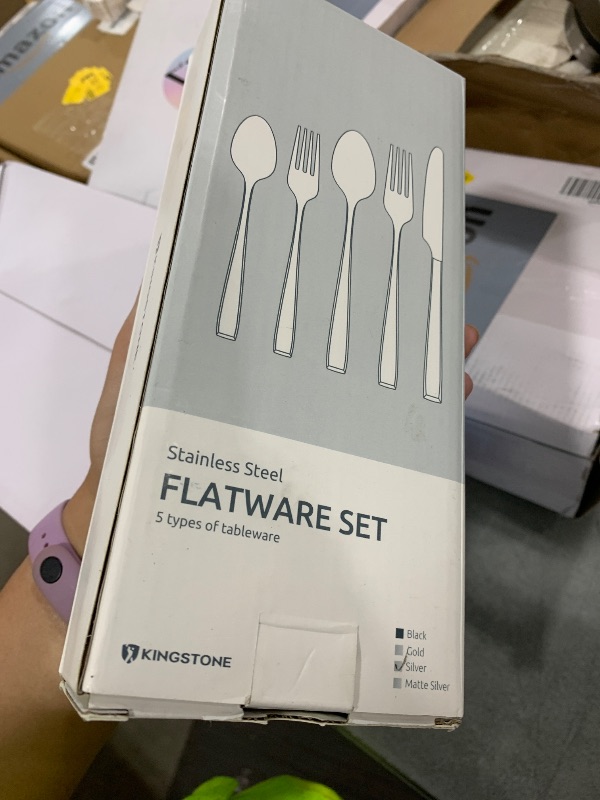 Photo 1 of KINGSTONE Mirror Polish Silverware Set for 4, 20-Piece 18/10 Stainless Steel Flatware Set, Dishwasher Safe Cutlery Set for Wedding, Home, Restaurant, Knives Spoons and Forks Set