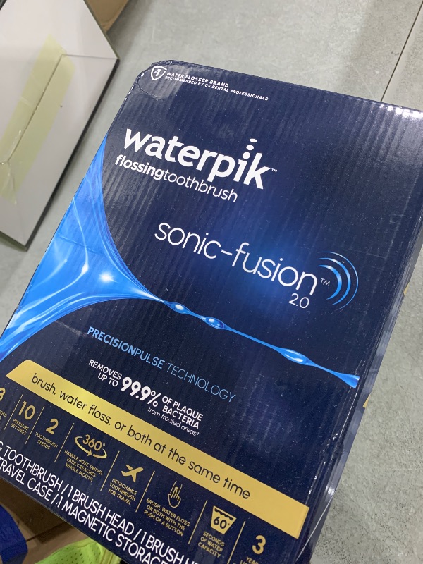 Photo 1 of Waterpik Sonic-Fusion 2.0 Professional Flossing Electric Toothbrush with Water Flosser Combo Two In One, For Daily Gum Care and Cleaning Teeth, Braces, Implants, White SF-04CD010-1, Packaging May Vary