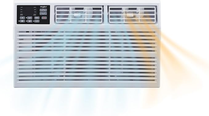 Photo 1 of Whirlpool 12,000 BTU 230V Window Air Conditioner with Supplemental Heat, Window Mounted AC Unit with Heater for Apartment, Living Room, Bedroom, Rooms up to 550 Square Feet