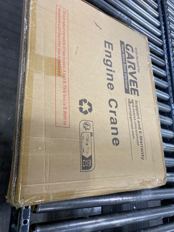 Photo 1 of GARVEE 2 Ton Hydraulic Engine Hoist,Cherry Picker Shop Crane with 6 Casters and Telescopic Boom for Garage,Workshop,Automotive Repair ORANGE 