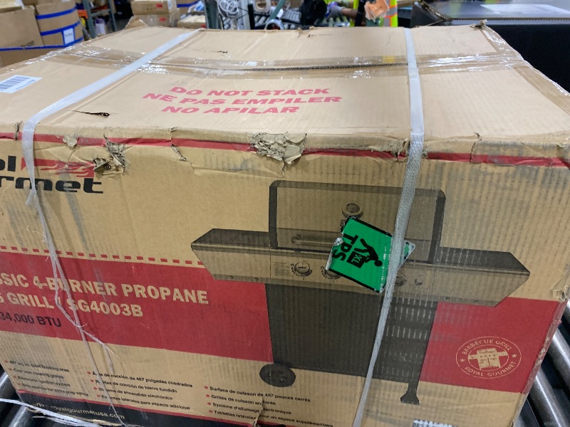Photo 1 of Royal Gourmet 4-Burner Propane Gas Grill with Warming Rack, Outdoor BBQ Grill with 34,000 BTUs Output for Patio Garden Barbecue Grilling, Black & Silver