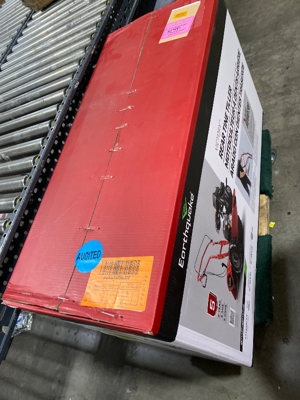 Photo 1 of EARTHQUAKE Victory Rear Tine Tiller, Powerful 209cc 4-Cycle Viper Engine, Rugged Bronze Gear Transmission, Counter-Rotating Tines, Instant Reverse, Pneumatic Wheels, Model: 39381, Red/Black