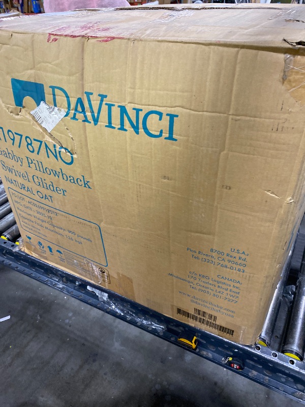 Photo 1 of NOT FULL SET, MISSING HARDWARE*****DaVinci Gabby Pillowback Swivel Glider in Natural Oat, Greenguard Gold & CertiPUR-US Certified
