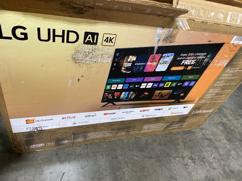 Photo 1 of 50 Inch Class LG UHD AI UA75 4K Smart TV 2025 SALVAGE FOR PARTS ONLY