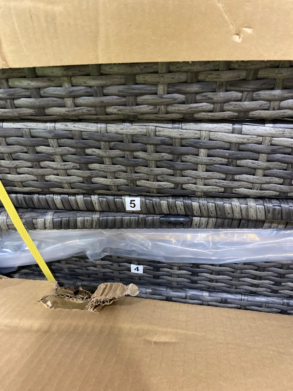 Photo 1 of May in Color 5 Piece Outdoor Patio Sectional Furniture Set, Weather Resistant Rattan Outside Couch, Waterproof Conversation Sofa for Balcony, Porch, Backyard, Deck, Garden,Beige