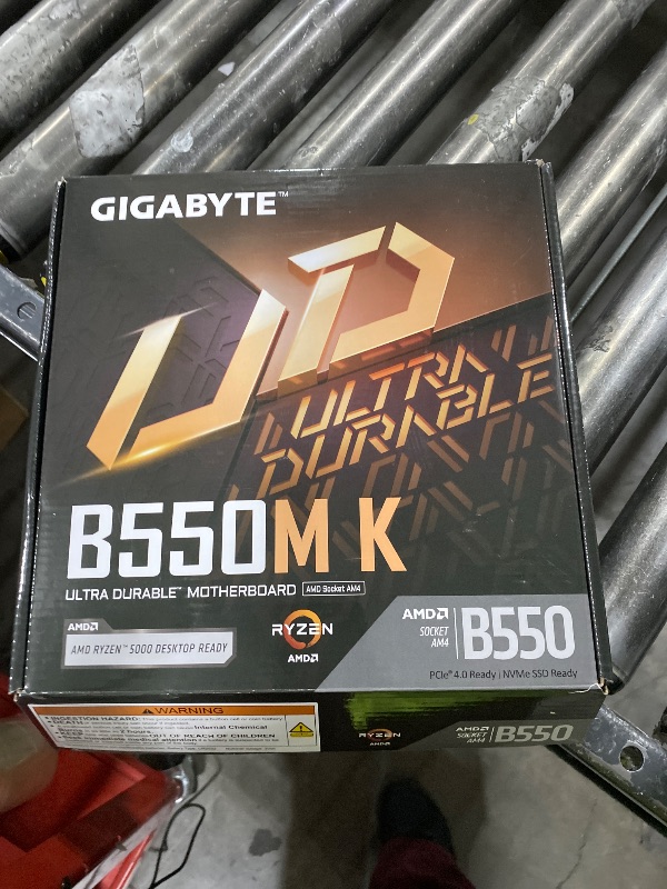 View 2 of GIGABYTE B550M K AMD AM4 Micro-ATX Motherboard, Supports Ryzen 5000/4000/3000 Series Processors, DDR4, 3+3 Power Phase, 2X M.2, PCIe 4.0, USB 3.2 Gen 1, GbE LAN, Q-Flash