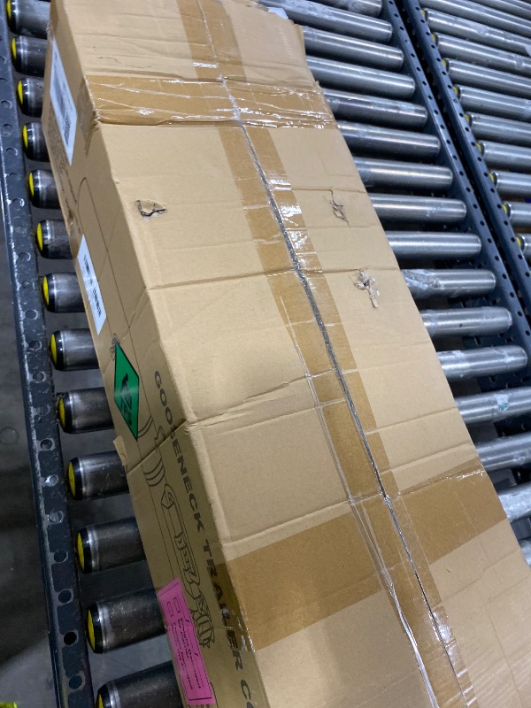 Photo 1 of 30,000 lbs Heavy Duty Round Tube Gooseneck Trailer Coupler, 2-5/16" Ball Size, 8" Vertical Adjustment Range (30" to 38"), Heavy-Duty Gooseneck Hitch with Load Pin for Horse & Flatbed Trailers, Black
