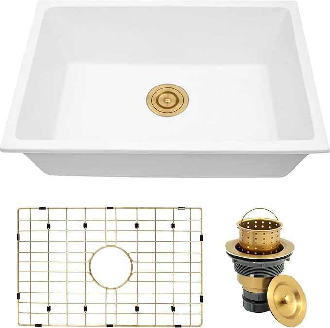 Photo 1 of White Undermount Kitchen Sink 28 inch,White Granite Composite Sink 28' SILVER