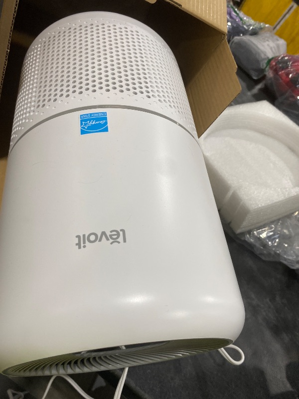 Photo 1 of Levoit - Core300-P Air Purifier – HEPA 3-in-1 Filter, 1073 ft² Coverage, Pet Hair &amp; Allergy, Sleep Mode, White