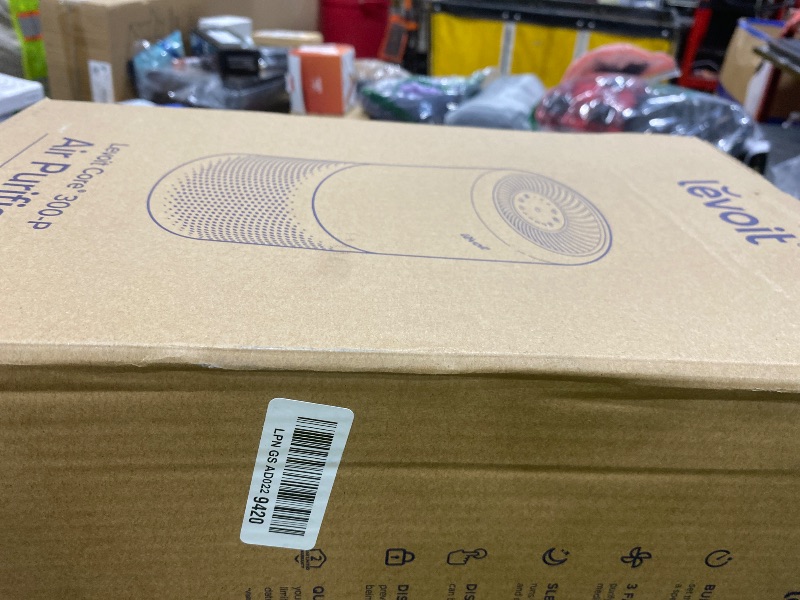 Photo 1 of Levoit - Core300-P Air Purifier – HEPA 3-in-1 Filter, 1073 ft² Coverage, Pet Hair &amp; Allergy, Sleep Mode, White