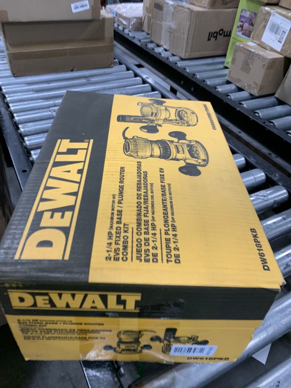 Photo 1 of DEWALT Router, Fixed and Plunge Base Kit, Soft Start, 12-Amp, 24,000 RPM, Variable Speed Trigger, Corded (DW618PKB)