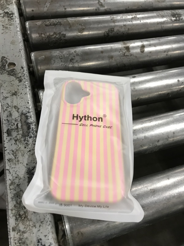 Photo 1 of Hython for iPhone 17 Case Cute Striped Aesthetic Design Simple Stripes Cover 6.3", Thin Slim Soft TPU Bumper Shockproof Rubber Protective Phone Cases for Women Girls Girly Boys, Pink and Yellow