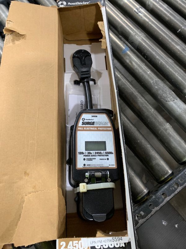 Photo 1 of Surge Guard Southwire 34930 30A - Full Protection Portable with LCD Display Black