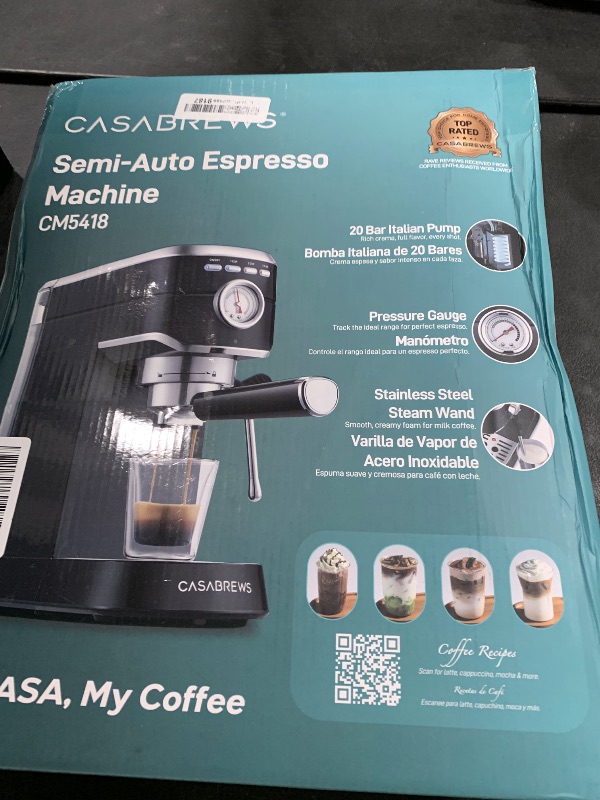 Photo 1 of CASABREWS CM5418 Espresso Machine 20 Bar, Stainless Steel Espresso Maker with Milk Frother, Compact Cappuccino Machine for Home, Small Espresso Coffee Machine for Latte, Black