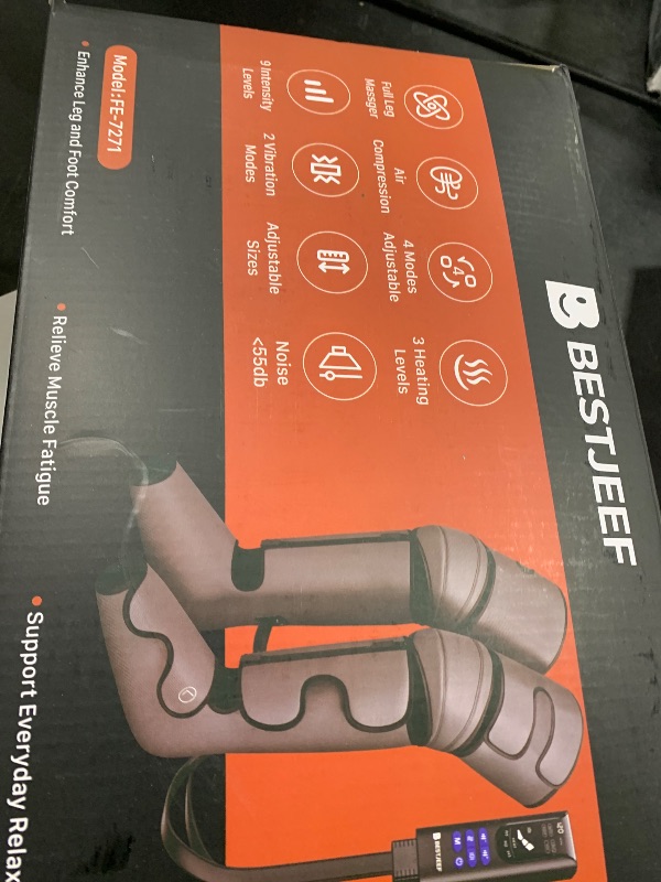 Photo 1 of BESTJEEF Air Compression Leg Massager with Heat : Leg Massager for Circulation and Pain Relief - Sequential Compression Boots with 9 Intensity, 4 Modes, 3 Heating, Vibration, for Men Women