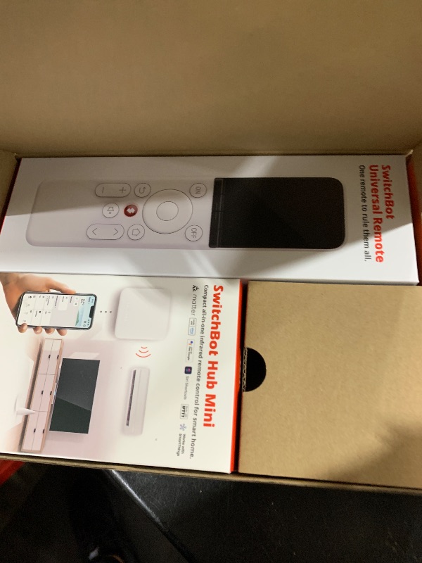 Photo 1 of SwitchBot Universal Remote Control with Hub Mini Matter Enabled, Multi-use Smart Remote with Customize App, Control 25 IR/Bluetooth Devices and 10 Scenes, Compatible with TV/AC/SwitchBot BLE Devices