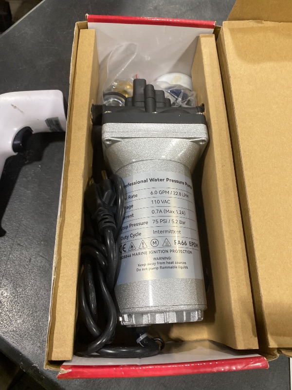 Photo 1 of [Upgraded Version] 110V AC Fresh Water Pump, 6GPM 75 PSI Self-Priming Diaphragm Water Pump with Power Plug, Pressure Switch, Brass Connector and Strainer, for Kitchen Bathroom Garden Hose