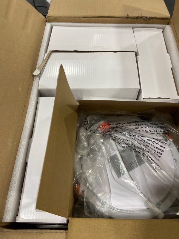 Photo 1 of Amico 12 Pack 7 Inch 5CCT Ultra-Thin LED Recessed Can/Ceiling Light with Junction Box, 1300LM High Brightness, Dimmable Wafer Downlight, 15W, ETL&FCC