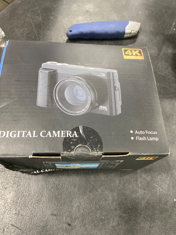 Photo 1 of Duluvulu 4K Digital Camera for Photography Autofocus, 2026 Latest 48MP Vlogging Camera for YouTube with SD Card, 2 Batteries, 3" 180°Flip Screen Compact Travel Camera for Teens with 16X Zoom,Black