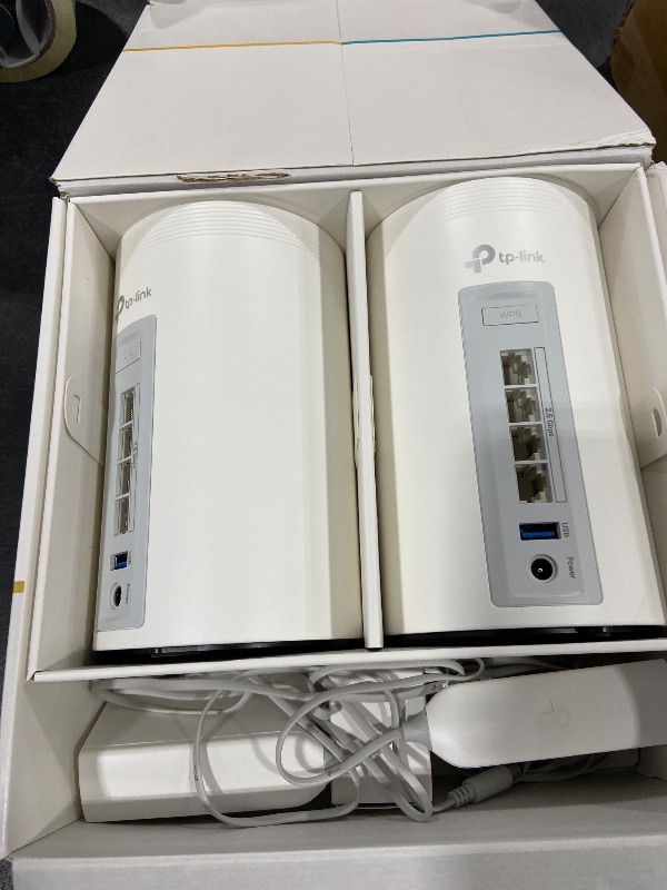 Photo 1 of TP-Link Deco 7 Pro BE63 Tri-Band WiFi 7 BE10000 Whole Home Mesh System- 6-Stream 10 Gbps, 4x2.5G Ports Wired Backhaul, 4X Smart Internal Antennas, VPN, HomeShield, Free Expert Support (2-Pack)