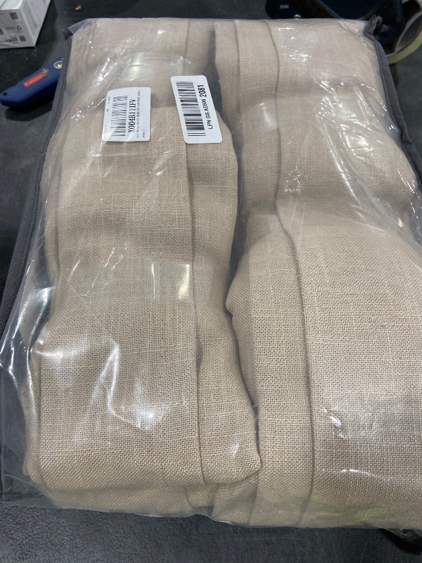 Photo 1 of TWODRAPES Dark Flax Linen Curtains 120 Inches Long for Living Room Bedroom Pinch Pleated Back Tab Privacy Curtains 120 Inch Length 2 Panels Light Filtering Greige Tan Brown Farmhouse Drapes 10 FT
