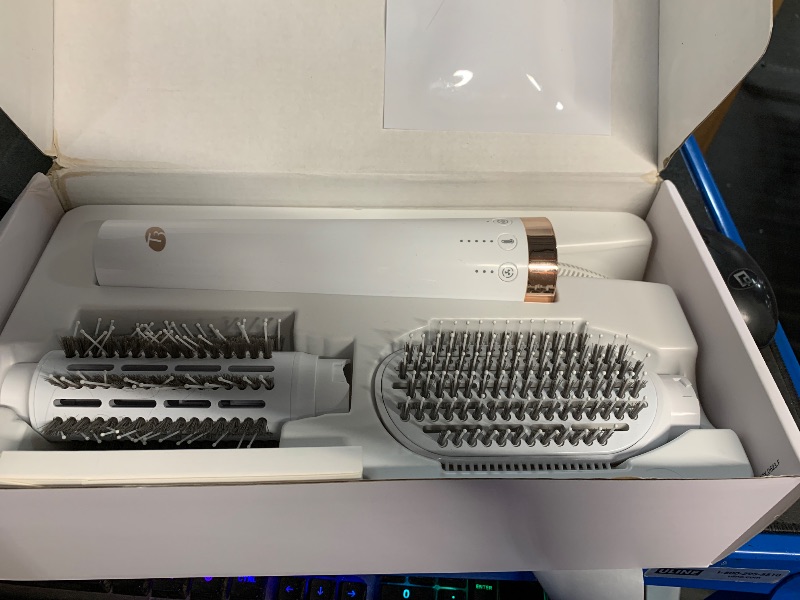 View 2 of "T3 AireBrush Duo Interchangeable Hot Air Blow Dry Brush with Two Attachments  Includes 15 Heat and Speed Combinations, T3 IonFlow Technology, Volume Booster Switch, Lock-in Cool Shot"