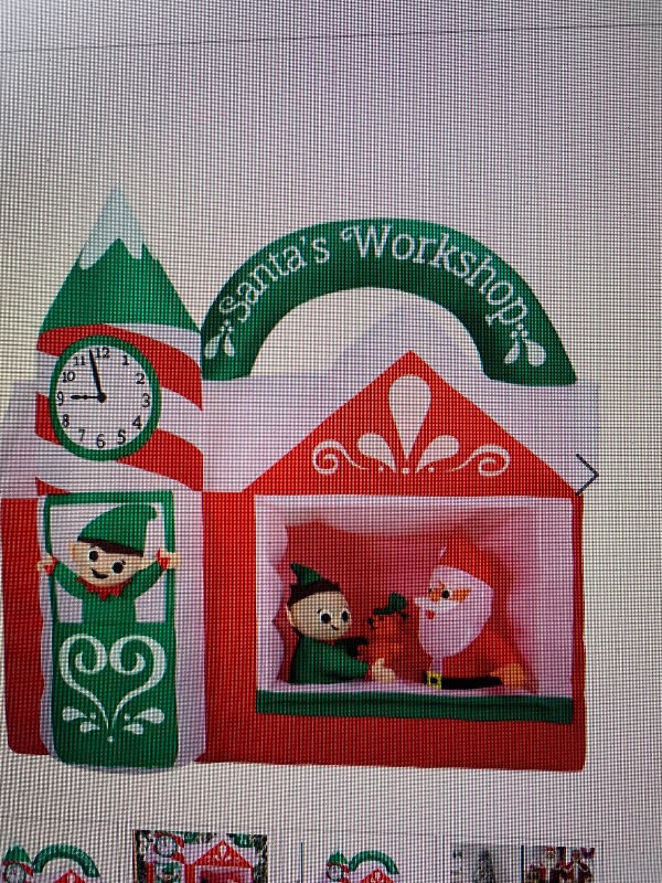 Photo 1 of ***FACTORY SEALED - OPENED FOR INPSECTION***Fraser Hill Farm 7-Ft. Pre-Lit Inflatable Santa's Workshop