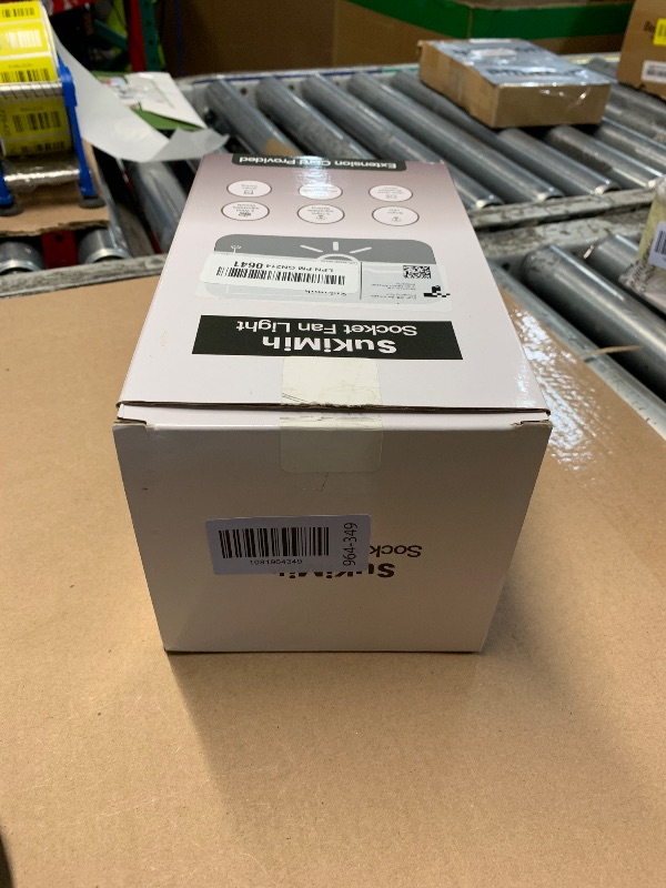 Photo 1 of ***MISSING BLADES***
SUKIMIH Socket Fan Light, 20.5", Plug in Ceiling Fan, Gazebo Fan, Outdoor/Indoor, 16.4 Ft Cord with Hook UL Listed, Ceiling Light with Remote (Dark wood color)