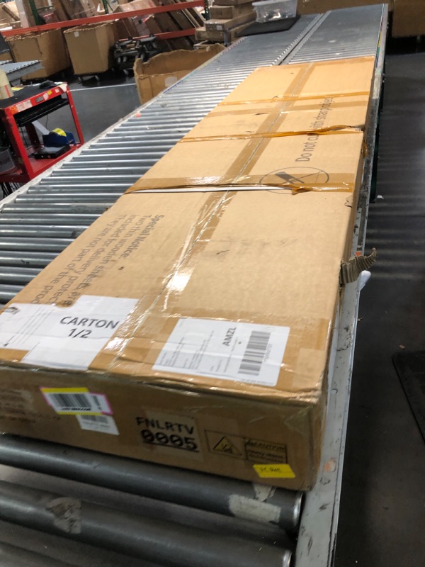 Photo 1 of ***BOX 1 OF 2***FACTORY SEALED***DWVO Farmhouse TV Stand for 75/80 Inches TVs, Entertainment Centers Furniture 30" Tall, TV Consoles with Storage Drawers & Power Outlet, Rustic TV Stands for Living Room, Washed Grey