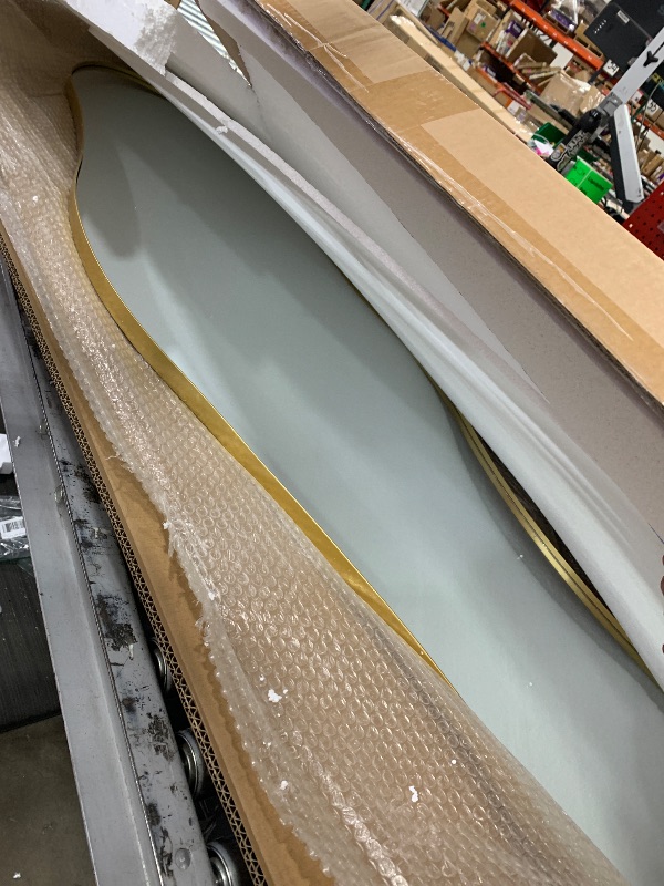 Photo 1 of ***FACTORY SEALED - OPENED FOR INPSECTION***womilous Irregular Mirror Full Length, 63"x22.5" Asymmetrical Wall Mirrors with Gold Metal Frame, Large Organic Shaped Mirror for Entryway Living Room Bedroom Hallway, Horizontal or Vertical Hanging