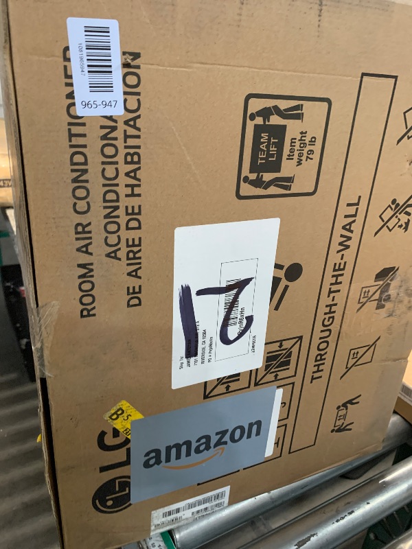 Photo 1 of ***FACTORY SEALED - OPENED FOR INPSECTION***LG 10,000 BTU Through the Wall Air Conditioner, 115V, Cools up to 440 Sq. Ft. for Bedroom, Living Room, Apartment, with Remote, 3 Cool & Fan Speeds, Wall AC Unit, White