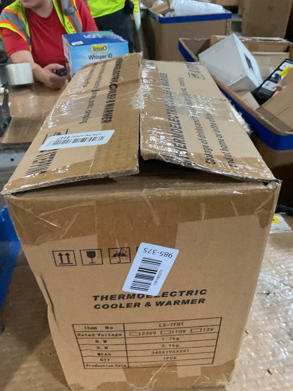 Photo 1 of **MISSING POWER CORD, NEEDS CLEANING** Iceblue Mini Fridge, 7 Liter /9 Cans Skincare Fridge with Belt, AC Plug & 12V Car Charger Dual-use Small Refrigerator, Compact & Portable Refrigerator for Car, Dorm, Travel, Picnic, Gift (Blue)