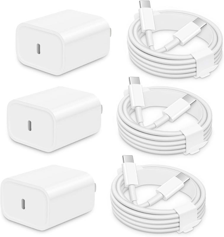 Photo 1 of 
AISNI iPhone 17/16/15 Charger Fast Charging 3 Pack 20W USBC Charger Block with 6 FT Type C Charger Fast Charging Cord Compatible with iPhone 17/17 Plus/17/16/15 Pro Max/16/16 Plus/15/iPad Pro-White