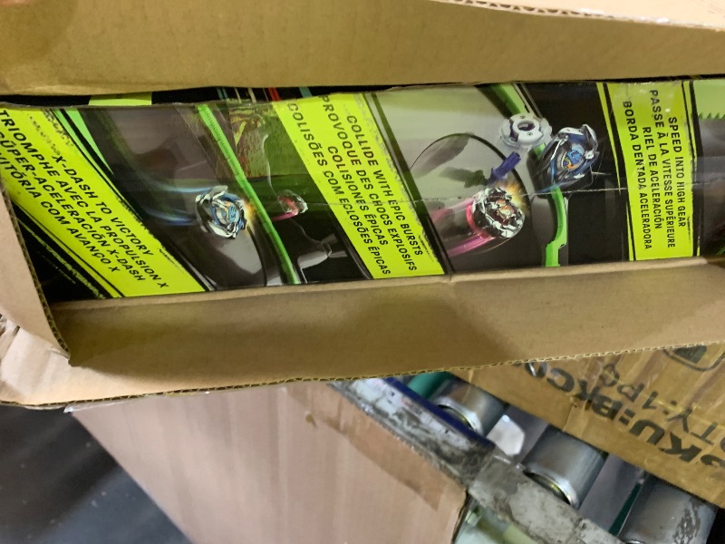 Photo 1 of **MISSING THE TWO BEYBLADES** Beyblade X Xtreme Battle Set with Beystadium Arena Featuring X-Celerator Rail, 2 Right-Spinning Top Toys, 2 Launchers, Toys for Boys and Girls, 8+