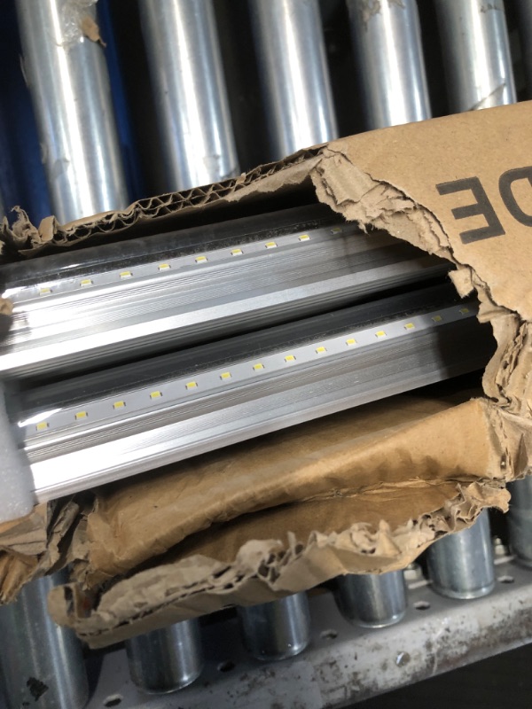 Photo 1 of **only 6 ** FUQUN 8FT LED Shop Light 10 Pack, 90W 12000LM 6500K, V-Shape 270° Linkable, Plug-in/Hardwire, Inline ON/Off Switch, Clear Cover, Hanging/Surface Mount T8 Light for Garage Workshop Warehouse