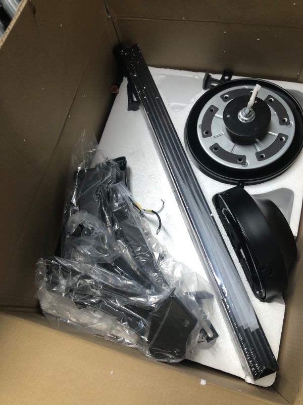 Photo 1 of **PARTS ONLY** ZMISHIBO 52 Inch RGB Ceiling Fan with Light, App&Remote Control, Flush Mount Low Profile, Dimmable 20W LED Light, Quiet Reversible Motor for Bedroom, Living Room, Apartment, Black
