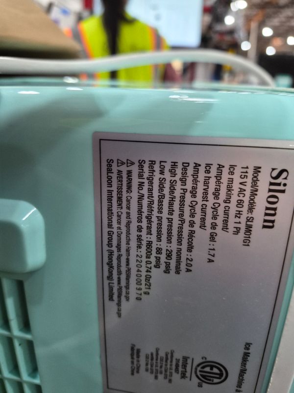 Photo 1 of **FOR PARTS ONLY**Silonn Ice Makers Countertop, 9 Cubes Ready in 6 Mins, 26lbs in 24Hrs, Self-Cleaning Ice Machine with Ice Scoop and Basket, 2 Sizes of Bullet Ice for Home Kitchen Office Bar Party, Green