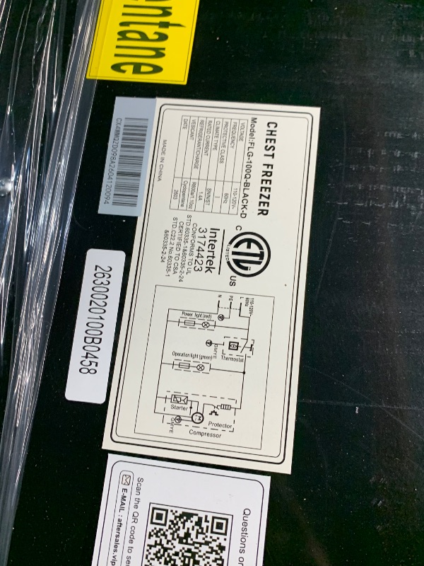 Photo 1 of ***FOR PARTS ONLY LID DOES NOT SHUT***
7.0 Cu.ft Chest Freezer, Top Open Door Deep Freezer with 7 Adjustable Thermostat (-18°F to 50°F), Compact Freezer with Removable Basket for Home/Garage/Office, Black