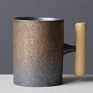 Photo 1 of ***STOCK PHOTO FOR REFERENCE ONLY***
Rewhey Japanese-style Vintage Ceramic Coffee Mug Tumbler Rust Glaze Tea Milk Beer Mug with Wood Handle Water Cup Home Office Drinkware (Style-3 B)