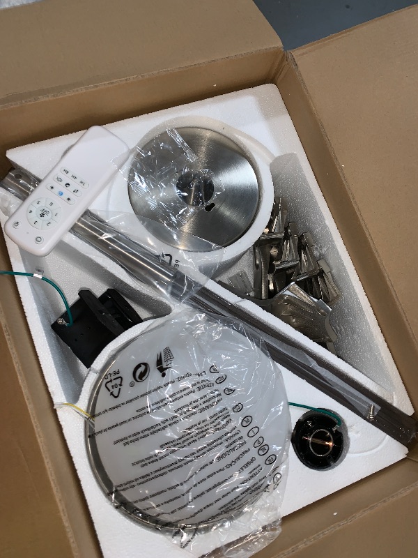 Photo 1 of ***MISSING PARTS***
Glowivia 52 Inch Ceiling Fan with Lights and Remote, Smart APP Control, Dimmable with All-Setting Memory, Quiet DC Motor Reversible Blades, Damp Rated Modern Ceiling Fan for Bedroom Patio Living Room