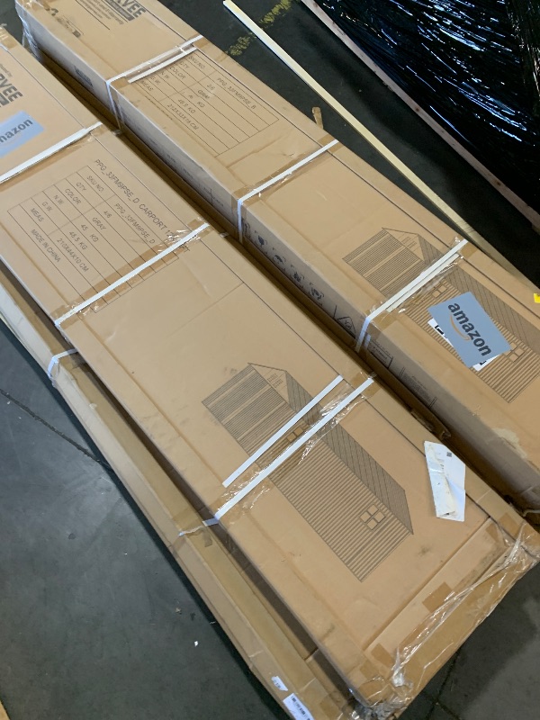 Photo 1 of ***FACTORY SEALED - OPENED FOR INSPECTION******TRUCK/TRAILER PICKUP ONLY***AMERLIFE 13x21x8 FT Metal Garage Shed, Extra Large Outdoor Storage Shed with Double Hinged Doors, 4 Windows, Heavy Duty Carport for Cars, Boats, Trucks and Equipment Storage, Dark 