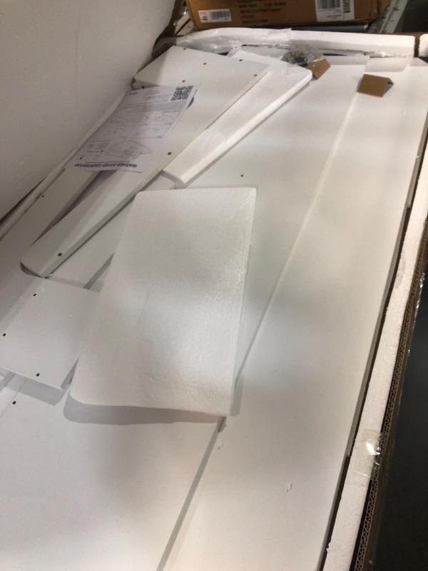 View 2 of *** PARTS ONLY MISSING UNKNOWNPARTS***
FZGhome Washer Dryer Countertop, 54" x 27.55" 2-Tier Washer Dryer Topper with Edge, for Laundry Room Organization Whisper White