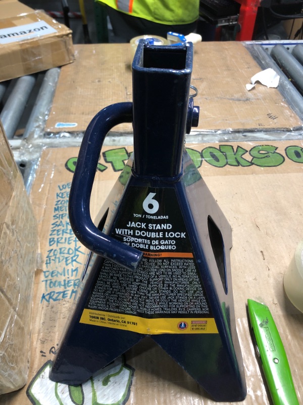 Photo 1 of ***PARTIAL SET*** TCE 6 Ton (12,000 LBs) Capacity Double Locking Steel Jack Stands, 2 Pack, Blue, AT46002AU